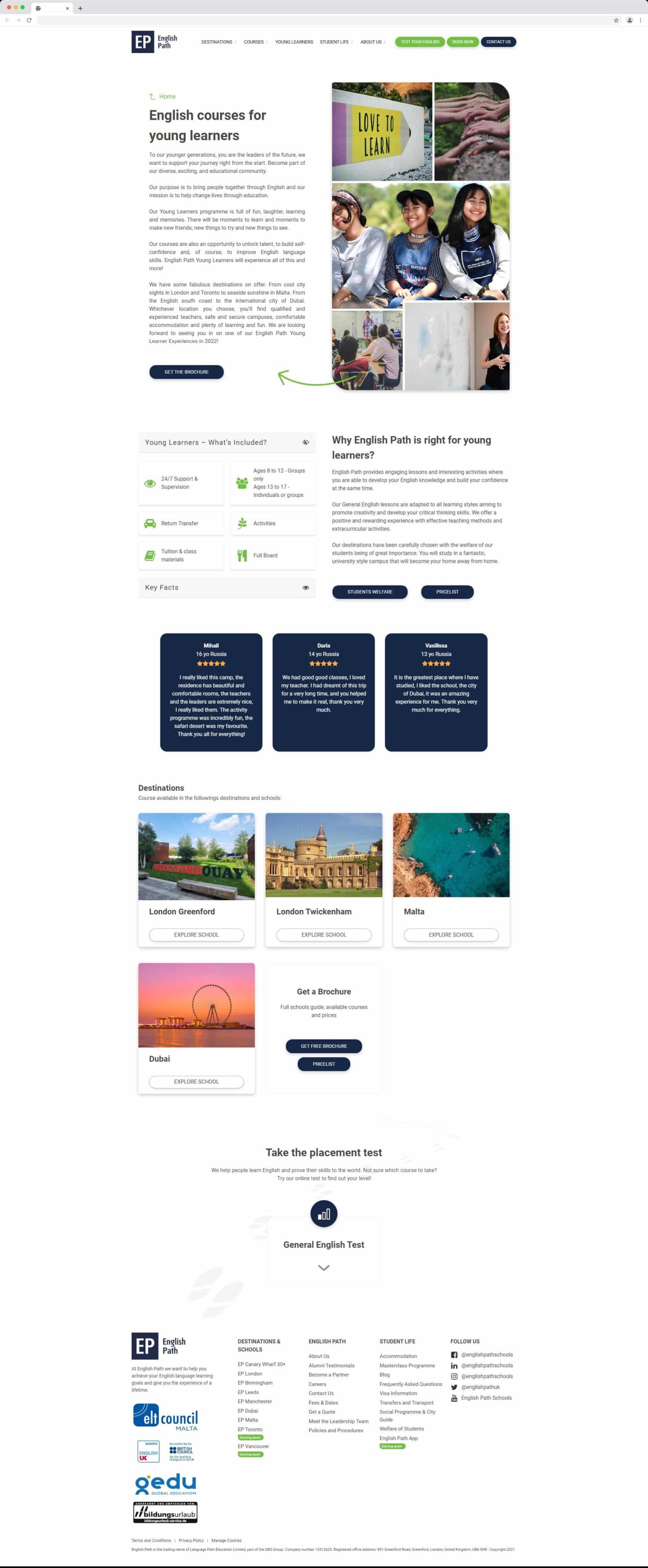 English Path - Dekstop Student Page